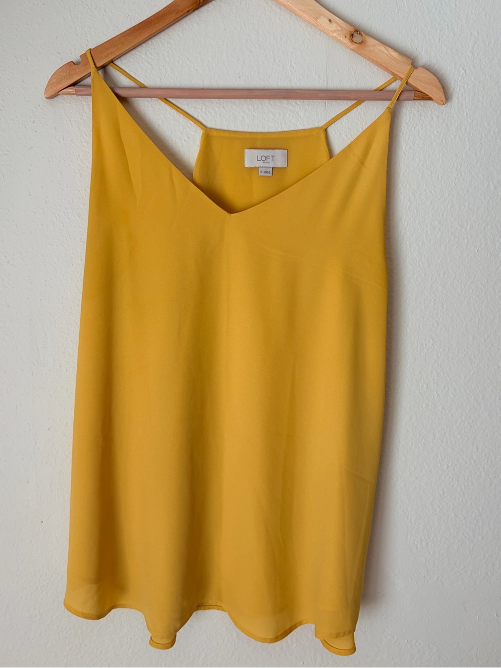 LOFT Mustard Yellow V-Neck Spaghetti Strap Cami